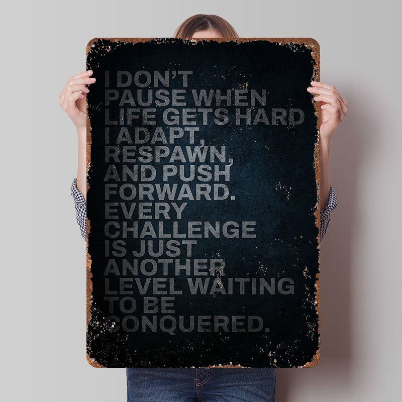 Retro Gaming Quotes - Motivational Gaming Quote Tinplate Poster Customized