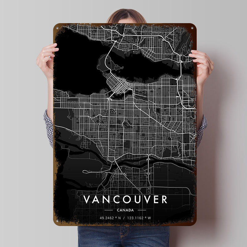 Vancouver City Map Dark Tinpla – обзор и цена Retro Gaming Vancouver
